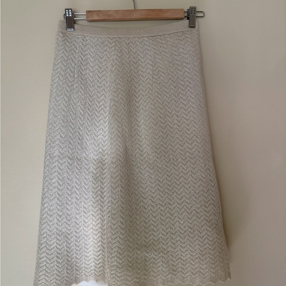 Chic Vintage Brandeis Italian Wool Metallic Knit Sleeveless Sweater Skirt Set - Picture 5 of 14